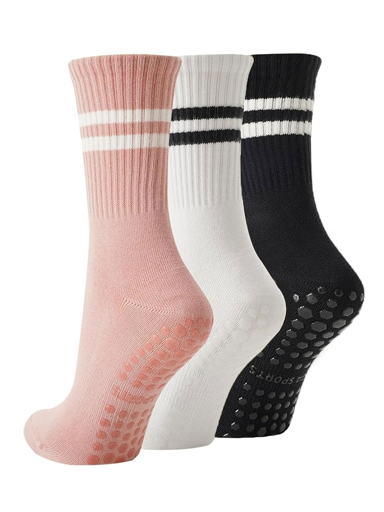 Speed Skipping Rope - 3 Pairs of Yoga Socks, Non-Slip